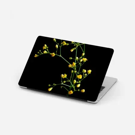 Pegatina para portátil paniculata amarilla sobre fondo negro – Pixers®
