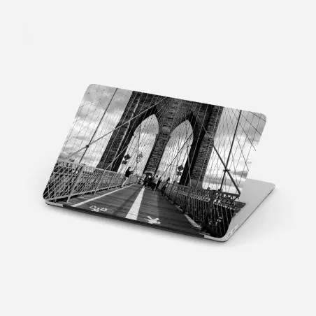 Pegatina para portátil perspectiva arquitectónica del puente de Brooklyn – Pixers®