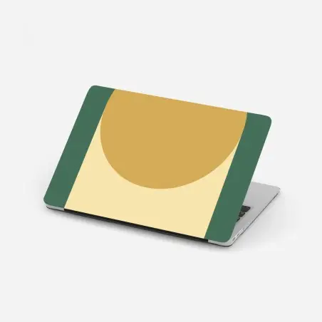 Pegatina para portátil composición geométrica en tonos verdes y dorados – Pixers®