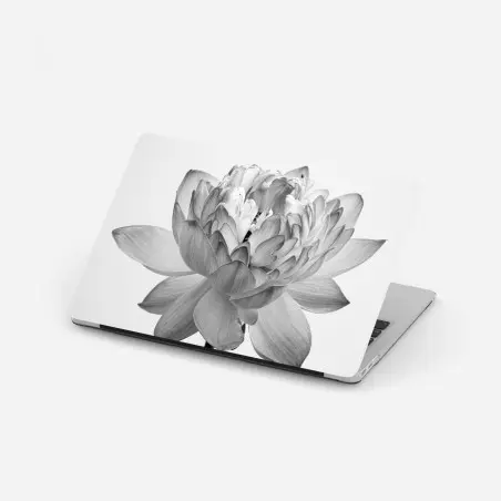 Pegatina para portátil loto en blanco y negro sobre fondo minimalista – Pixers®