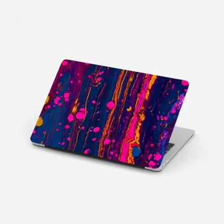 Pegatina para portátil marmolado psicodélico en rosa y azul eléctrico – Pixers®