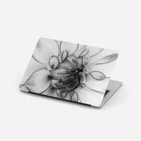 Pegatina para portátil detalle floral en blanco y negro – Pixers®