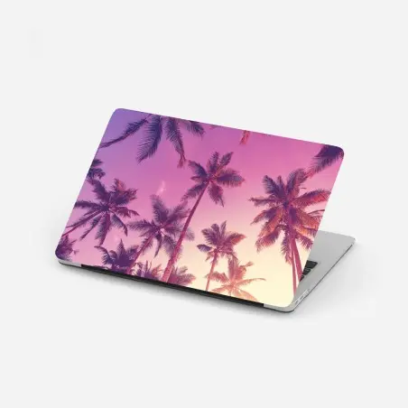 Pegatina para portátil paraíso de palmeras al atardecer – Pixers®
