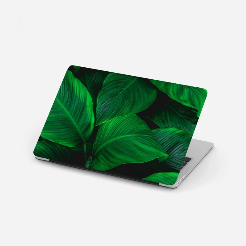 Pegatina para portátil follaje tropical en tonos verdes intensos