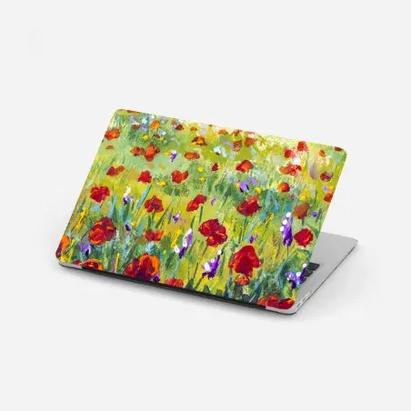 Pegatina para portátil prado de amapolas en estilo impresionista – Pixers®