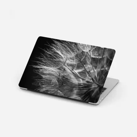 Pegatina para portátil delicadeza de diente de león en blanco y negro – Pixers®
