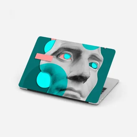 Pegatina para portátil rostro clásico en estilo pop geométrico – Pixers®