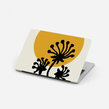 Pegatina para portátil sol y silueta botánica minimalista – Pixers®