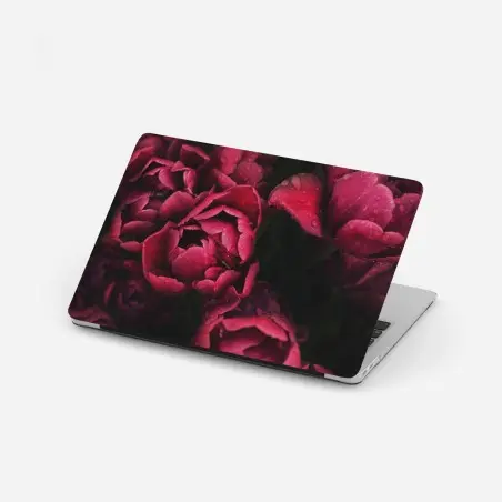 Pegatina para portátil tulipanes rojos con gotas de rocío – Pixers®