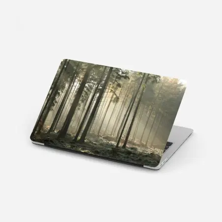 Pegatina para portátil bosque brumoso al amanecer – Pixers®