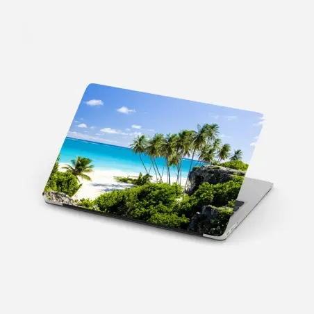 Pegatina para portátil bahía paradisíaca en Bottom Bay, Barbados – Pixers®