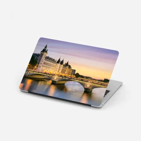 Pegatina para portátil amanecer en París junto al río Sena – Pixers®