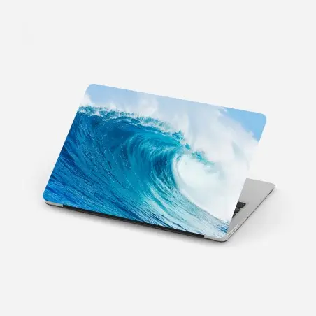 Pegatina para portátil ola oceánica azul en movimiento – Pixers®