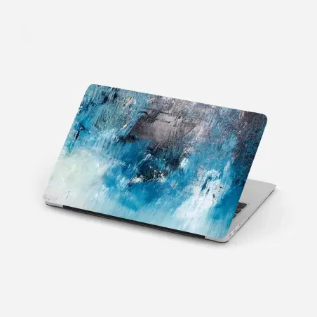 Pegatina para portátil escena oceánica abstracta en tonos azules – Pixers®