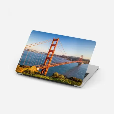 Pegatina para portátil vista panorámica del puente Golden Gate en San Francisco – Pixers®
