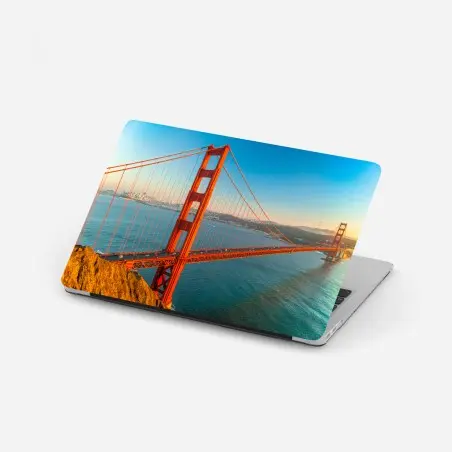 Pegatina para portátil amanecer sobre Golden Gate: vista panorámica de San Francisco – Pixers®