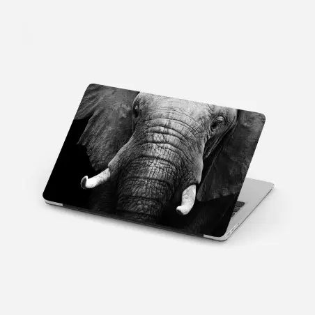 Pegatina para portátil elefante majestuoso en blanco y negro – Pixers®
