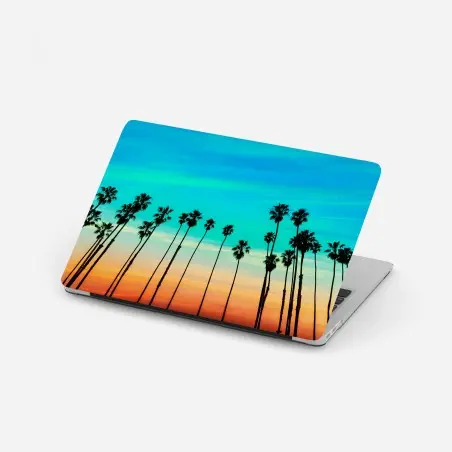 Pegatina para portátil atardecer en Santa Barbara con palmeras – Pixers®