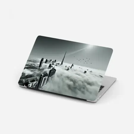 Pegatina para portátil rascacielos de Dubai entre las nubes – Pixers®