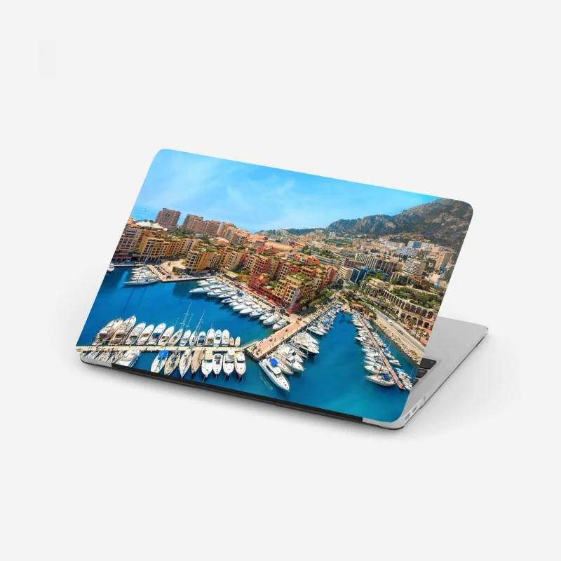 Pegatina para portátil vista panorámica del puerto de Mónaco
