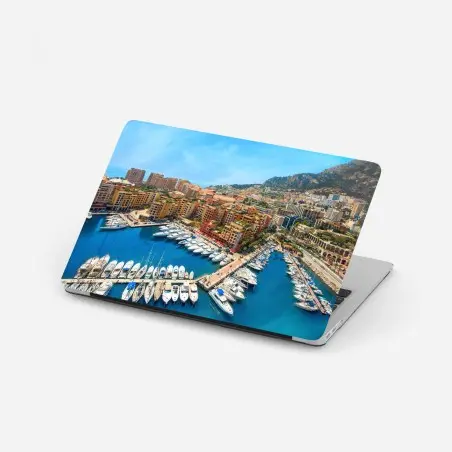 Pegatina para portátil vista panorámica del puerto de Mónaco – Pixers®