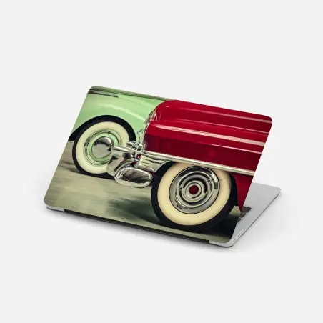 Pegatina para portátil detalle retro de coches clásicos: ruedas y cromados – Pixers®