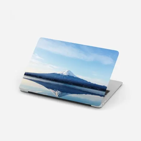 Pegatina para portátil paisaje sereno de Monte Fuji al amanecer – Pixers®