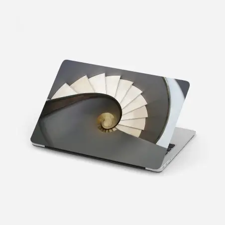 Pegatina para portátil escalera en espiral: elegancia geométrica para tus paredes – Pixers®
