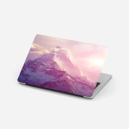 Pegatina para portátil montaña rosa al amanecer en tonos pastel – Pixers®