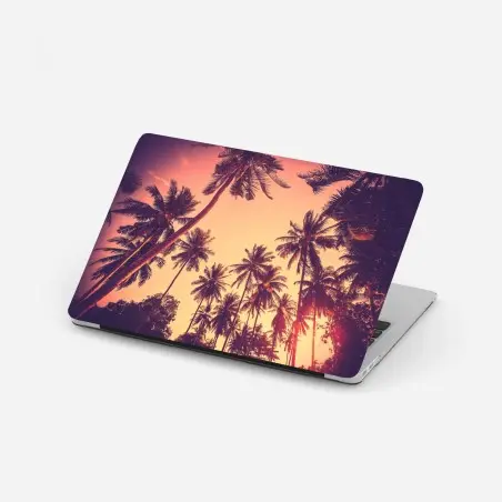 Pegatina para portátil atardecer tropical vintage con palmeras – Pixers®
