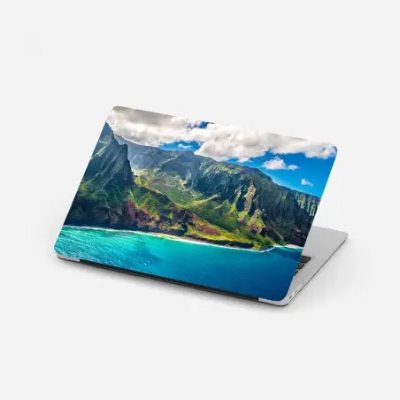 Pegatina para portátil paisaje costero de acantilados y agua turquesa – Pixers®