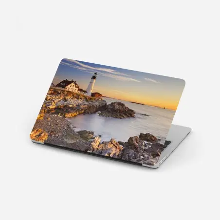 Pegatina para portátil amanecer en Portland Head, Cape Elizabeth, Maine – Pixers®