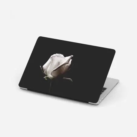 Pegatina para portátil rosa blanca sobre fondo oscuro – Pixers®