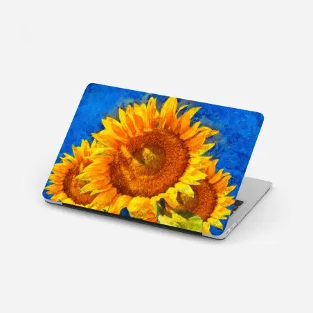 Pegatina para portátil girasoles vibrantes en estilo Van Gogh – Pixers®