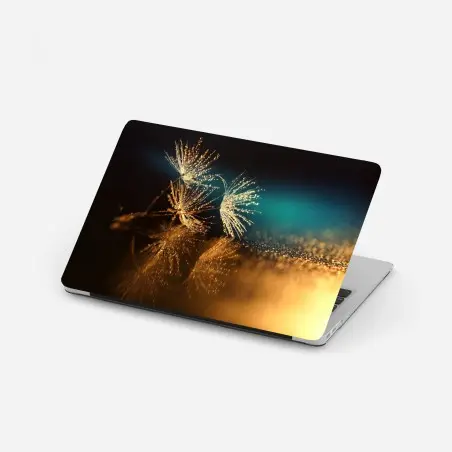 Pegatina para portátil reflejo dorado de semillas de diente de león – Pixers®