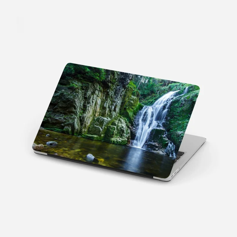Pegatina para portátil impresionante cascada de Kamienczyk en Karkonosze