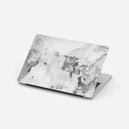 Pegatina para portátil textura de pared desgastada en blanco y negro – Pixers®