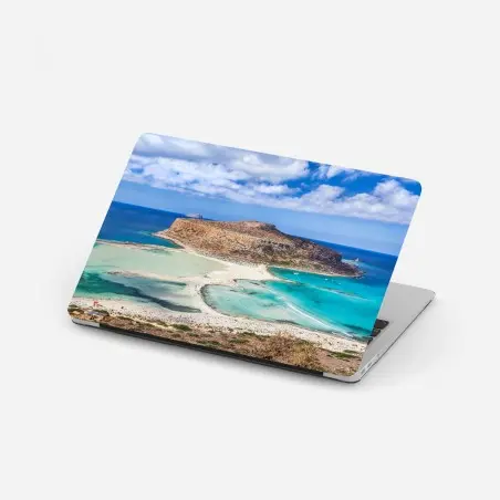 Pegatina para portátil laguna turquesa y acantilado rocoso – Pixers®