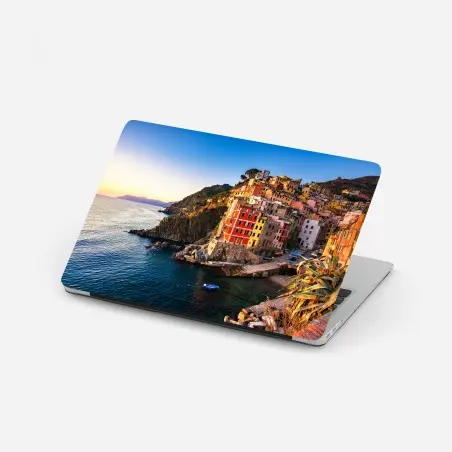 Pegatina para portátil puesta de sol en Riomaggiore, Cinque Terre – Pixers®