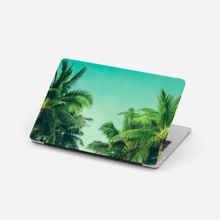 Pegatina para portátil escena tropical de palmeras y cielo turquesa – Pixers®
