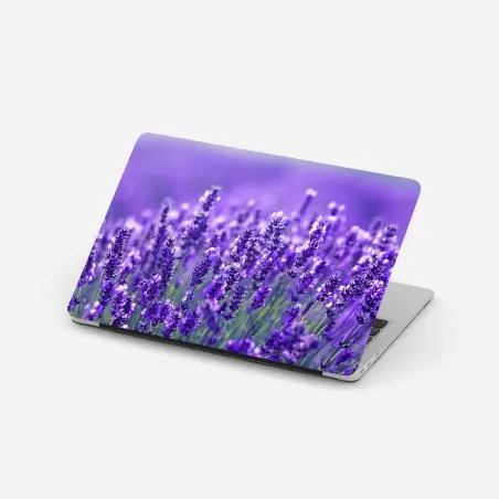 Pegatina para portátil campo de lavanda en primer plano – Pixers®