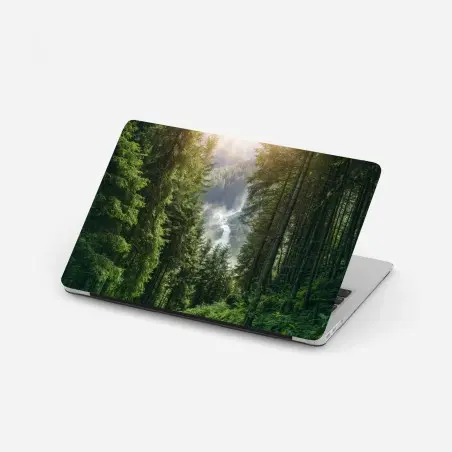 Pegatina para portátil cascada de Krimml en bosque alpino – Pixers®