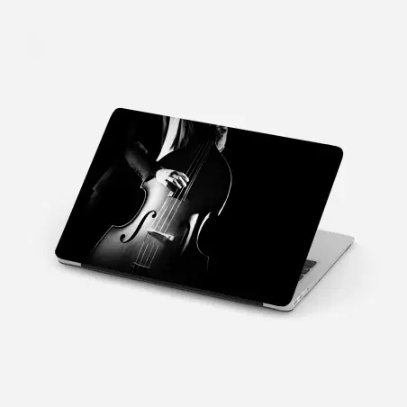Pegatina para portátil elegancia del contrabajo en blanco y negro – Pixers®