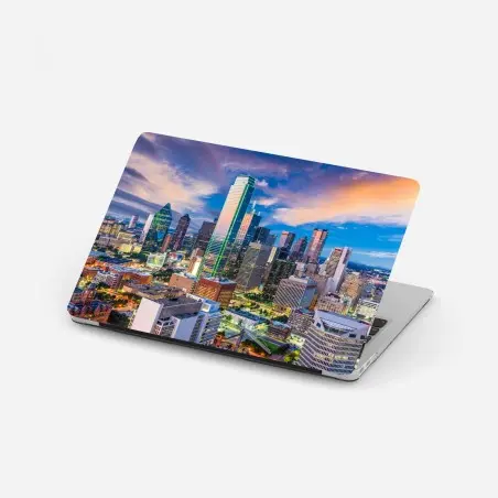 Pegatina para portátil atardecer urbano en Dallas – Pixers®