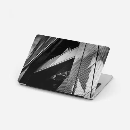 Pegatina para portátil composición arquitectónica geométrica en blanco y negro – Pixers®