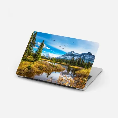 Pegatina para portátil reflejos otoñales en las Montañas Rocosas – Pixers®