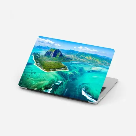 Pegatina para portátil paraíso coralino de Isla Mauricio – Pixers®