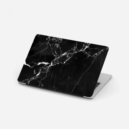 Pegatina para portátil textura de mármol negro con vetas blancas – Pixers®