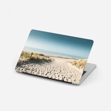 Pegatina para portátil amanecer sereno en las dunas de Noordwijk – Pixers®