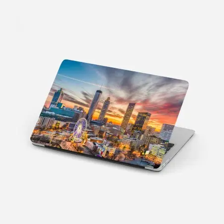 Pegatina para portátil skyline de Atlanta al atardecer – Pixers®